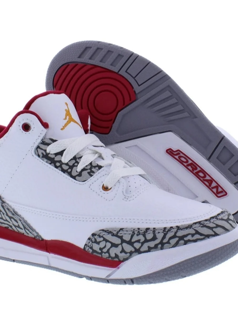 Jordan Men’s White/Red Low Top with Elephant Print Accents